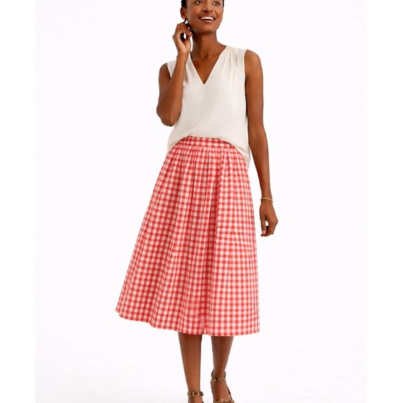 Esprit Dresses & Skirts - Vintage Esprit Red Plaid Midi Skirt High Waist A-Line 90s Cottagecore Size 14